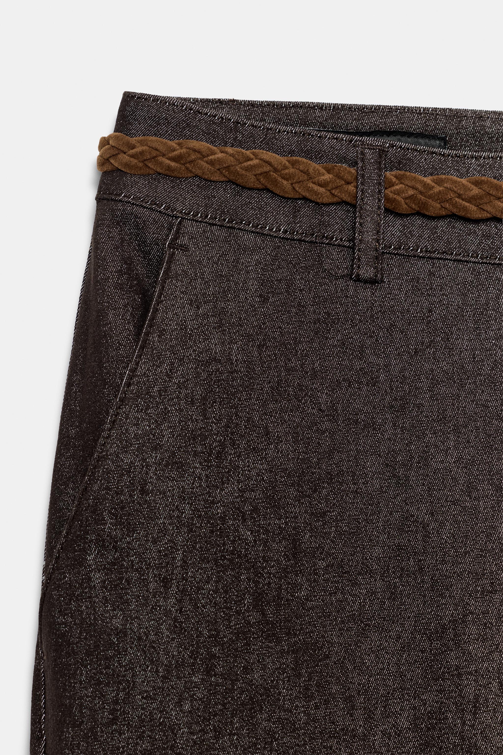 BRAIDED BELT CHINO PANTS